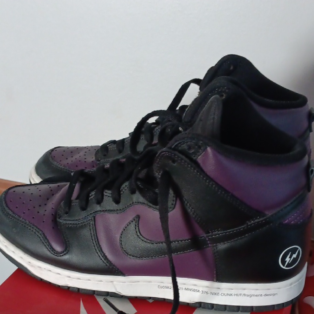 Black and Purple High-Top Sneakers
